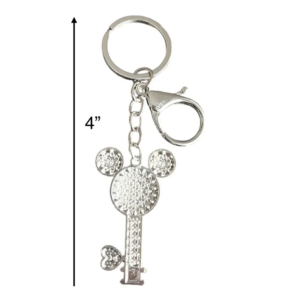 Women's Pink Rhinestone Mickey Mouse Key Chain Charm 4